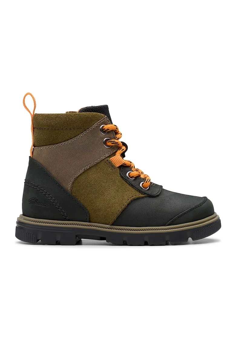 Ghete de piele si piele intoarsa Lorcam, Negru/Maro/Kaki