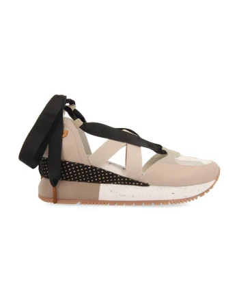 Pantofi sport wedge cu decupaje Planiga, Negru/Gri/Bej