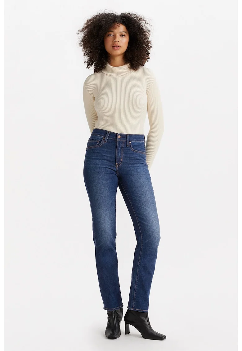 Blugi slim fit cu talie inalta 724, Albastru ultramarin