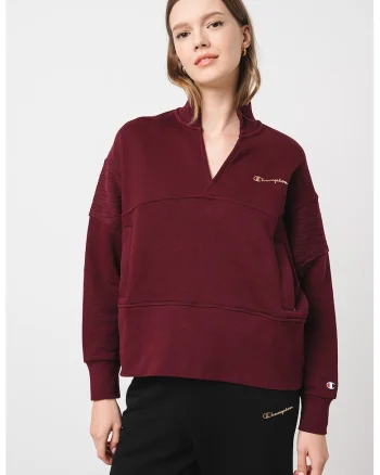 Bluza de trening crop lejera cu decolteu in V, Violet