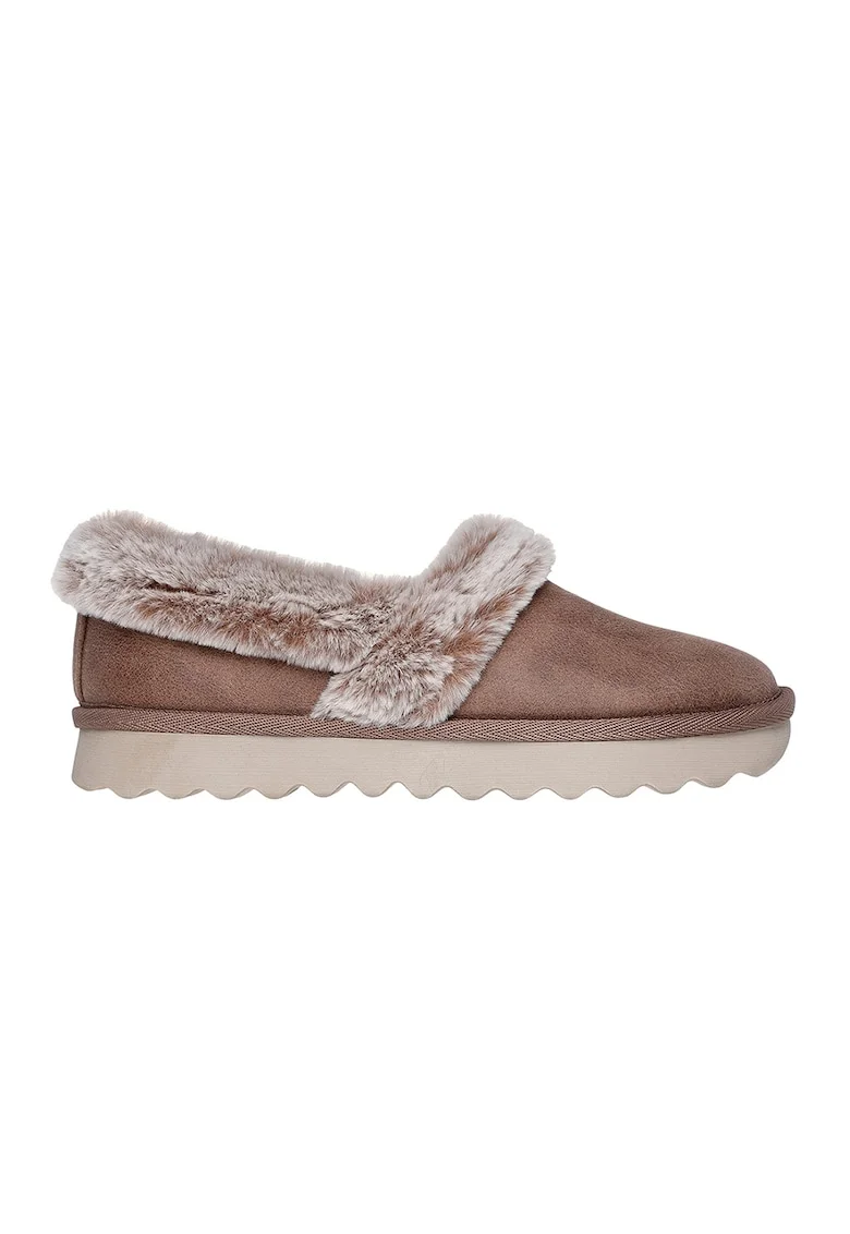 Pantofi cu garnituri de blana sintetica Modern Comfort, Maro taupe