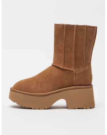 Ghete din piele intoarsa Classic Twin, Maro camel