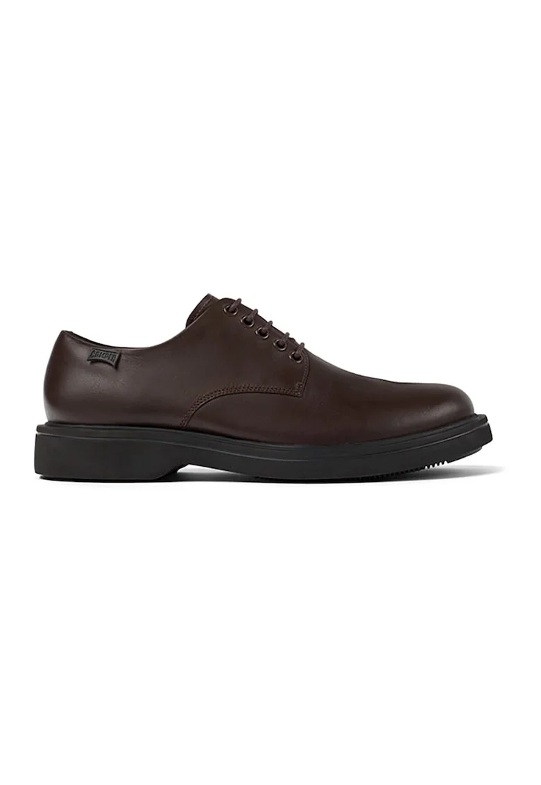 Pantofi derby de piele cu sireturi Norman, Maro inchis