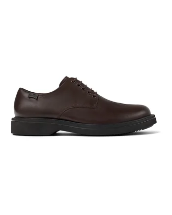 Pantofi derby de piele cu sireturi Norman, Maro inchis