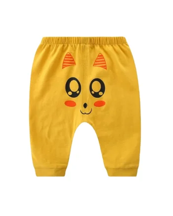 Pantaloni  Pisicuta, Bumbac, Fete, Galben Mustar