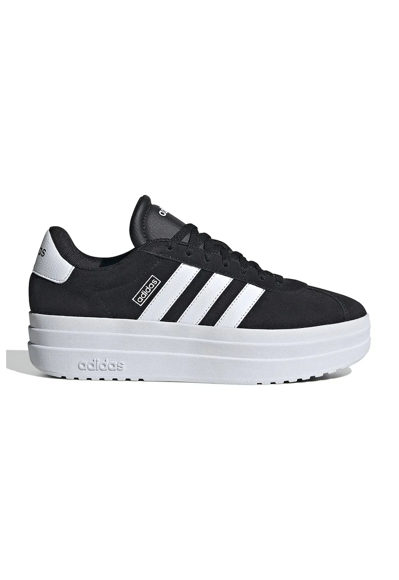 Pantofi sport flatform din piele intoarsa VL Court Bold, Alb/Negru