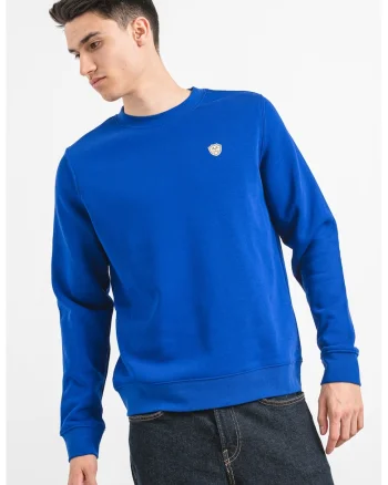 Bluza de trening din amestec de bumbac cu logo discret, Albastru royal