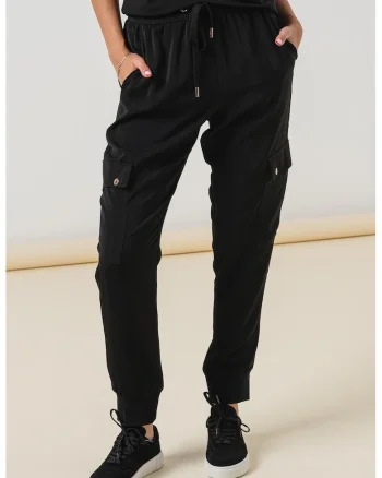 Pantaloni de trening cu snur, Negru