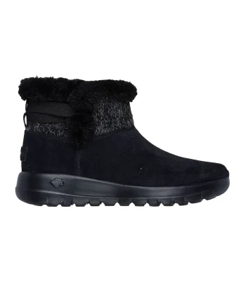 Ghete de piele intoarsa si material textil On-The-Go, Negru