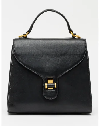 Geanta din piele cu maner Grace, Negru
