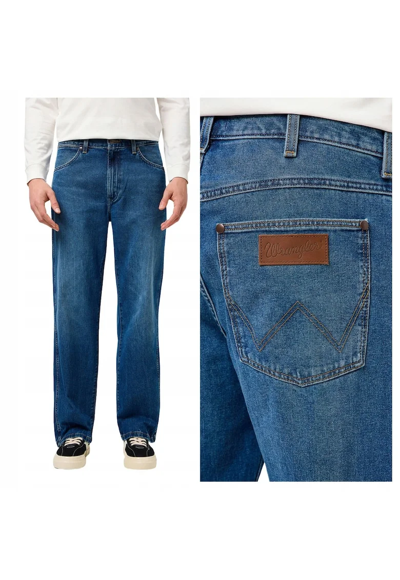 Jeansy Męskie  Loose Straight Retro Blue Klasyczne Wygodne