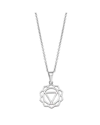 Colier 3950 inox,  Argintiu, lungime 43cm, Chakra Manipura