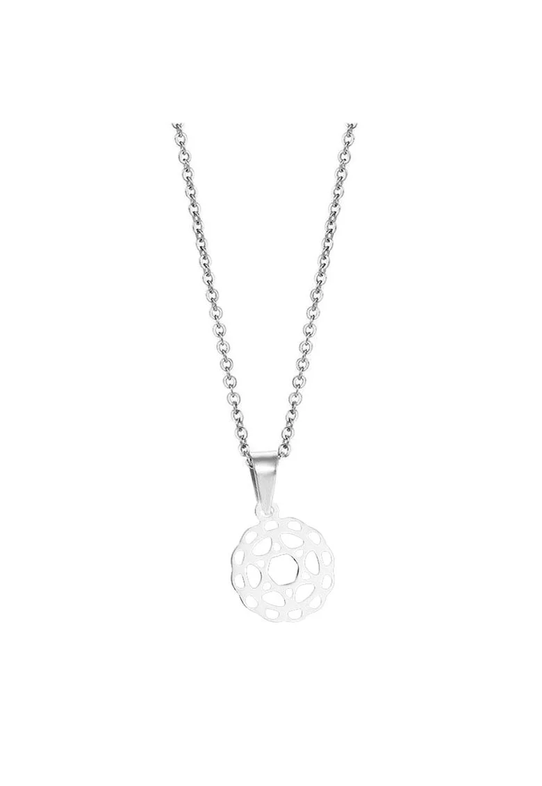 Colier 3951 inox,  Argintiu, lungime 43cm, Chakra Anahata