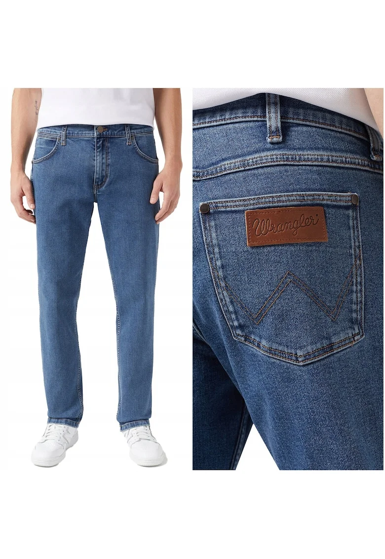 Blugi Barbati,  Greensboro, Straight Fit, Talie Medie, Fermoar, Lungi, 5 Buzunare, Bumbac, W31-L34 US, Albastru
