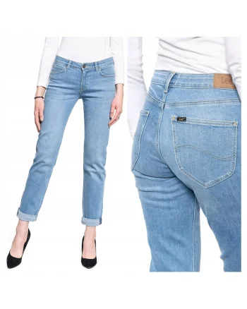 Blugi Dama,  Marion Straight, Straight Fit, Talie Medie, Fermoar, Lungi, 5 Buzunare, Bumbac, W28-L33 US, Albastru