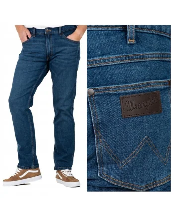 Blugi Barbati,  Greensboro, Straight Fit, Talie Joasa, Fermoar, Lungi, 5 Buzunare, Bumbac, W31-L32 US, Albastru