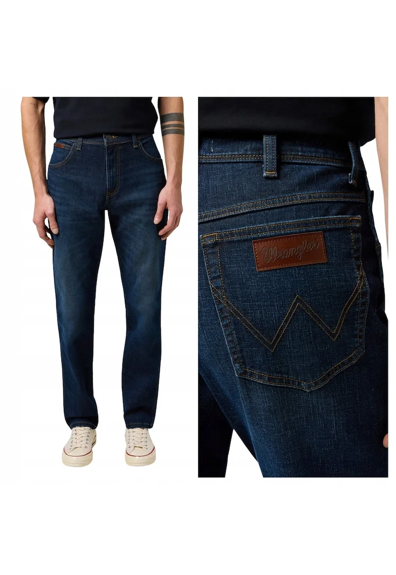 Blugi Barbati,  Texas Slim, Slim Fit, Talie Medie, Fermoar, Lungi, dwqf5 Buzunare, Bumbac, Albastru, Albastru