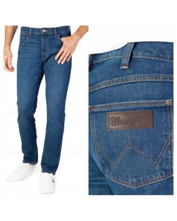 Blugi Barbati,  Larston, Skinny Fit, Talie Joasa, Fermoar, Lungi, 5 Buzunare, Bumbac, Albastru, Albastru