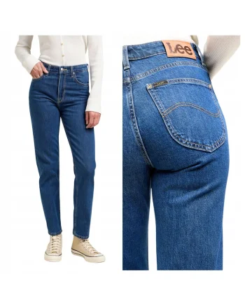 Blugi Dama,  Carol, Straight Fit, Talie Inalta, Fermoar, Lungi, 5 Buzunare, Bumbac, Albastru, Albastru