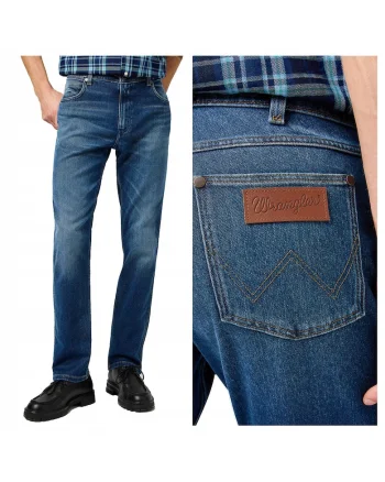 Blugi Barbati,  Greensboro, Straight Fit, Talie Medie, Fermoar, Lungi, 5 Buzunare, Bumbac, W31-L32 US, Albastru