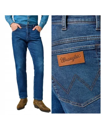 Blugi Barbati,  Texas, Straight Fit, Talie Medie, Fermoar, Lungi, 5 Buzunare, Bumbac, W31-L34 US, Albastru
