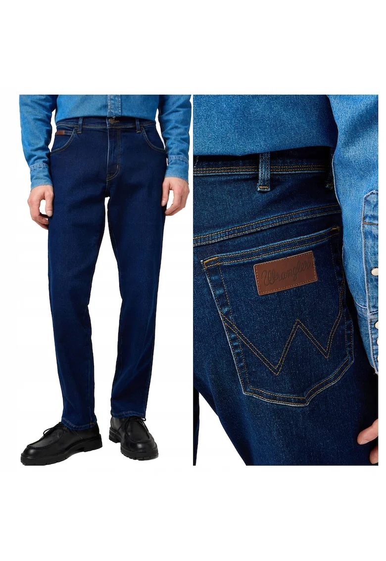 Blugi Barbati,  Texas, Straight Fit, Talie Medie, Fermoar, Lungi, 5 Buzunare, Bumbac, W30-L34 US, Albastru