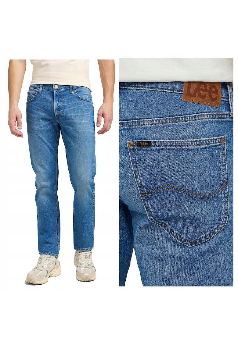 Blugi Barbati,  Daren Zip Fly, Straight Fit, Talie Medie, Fermoar, Lungi, 5 Buzunare, Bumbac, W38-L30 US, Albastru