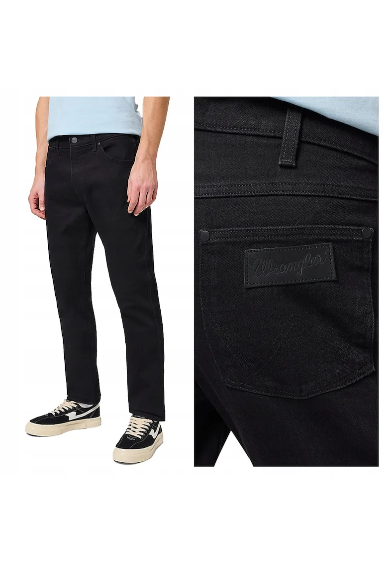 Blugi Barbati,  Larston, Slim Fit, #ARG!, Fermoar, Lungi, 5 Buzunare, Bumbac, W31-L34 US, Negru