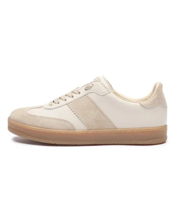 Pantofi sport din piele si piele intoarsa Nora, Bej/Crem