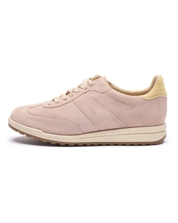Pantofi sport low-cut din piele intoarsa, Bej