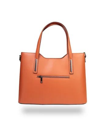 Poseta dama, piele,  Design lover, papaya