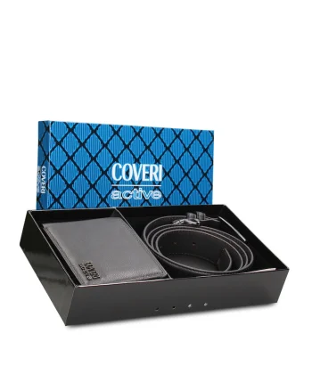 Set de portofel si curea Erevan Prime - 2 piese, Negru