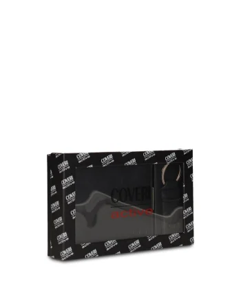 Set de portofel de piele si breloc Eamon Elite - 2 piese, Negru