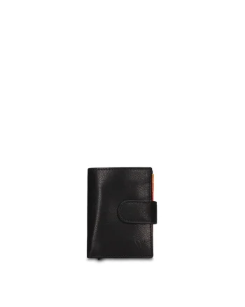 Portofel din piele cu inchidere cu capsa Vesper Pro, Negru