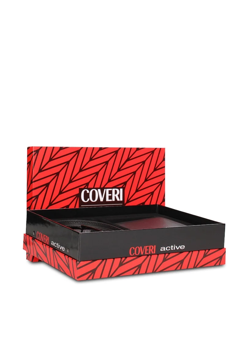 Set de curea si portofel Lovere - 2 piese, Negru