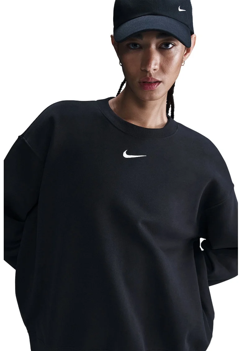 Bluza de trening supradimensionata cu maneci cazute, Negru