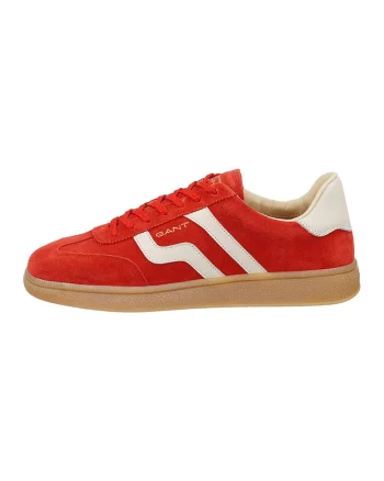 Pantofi sport din piele intoarsa cu garnituri din piele Cuzmo, Rosu vermillion/Alb murdar