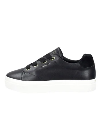 Pantofi sport cu talpa flatform Avona, Negru/Alb optic