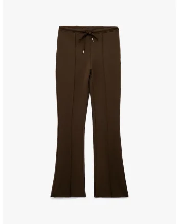 Pantaloni evazati cu pensa frontala, Maro inchis