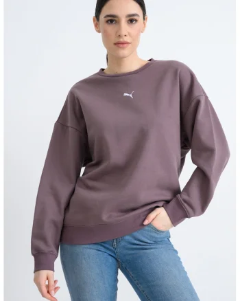 Bluza de trening supradimensionata cu maneci cazute Essentials, Lila pal