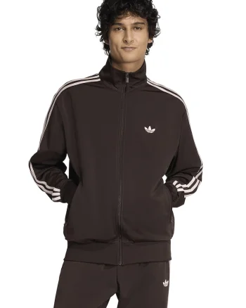 Bluza de trening cu fermoar si guler inalt Firebird, Maro inchis/Roz pal
