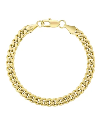 Bratara Cuban Elements GOLD, Otel inoxidabil, 7mm, 18 cm