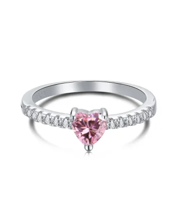 Inel Glamour din Argint cu Zirconiu Roz, pentru femei,