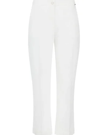 Pantaloni drepti crop cu talie inalta