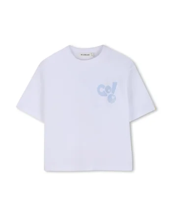 Tricou din bumbac cu imprimeu grafic pe partea din spate, Albastru azur