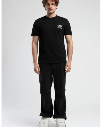 Tricou din bumbac cu logo pe piept, Negru/Alb murdar