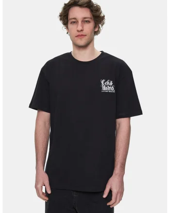 Tricou cu logo si decolteu la baza gatului, MUIRIS, Negru, Negru