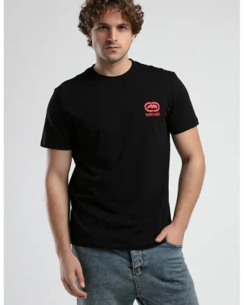 Tricou din bumbac cu logo pe piept, Rosu/Negru