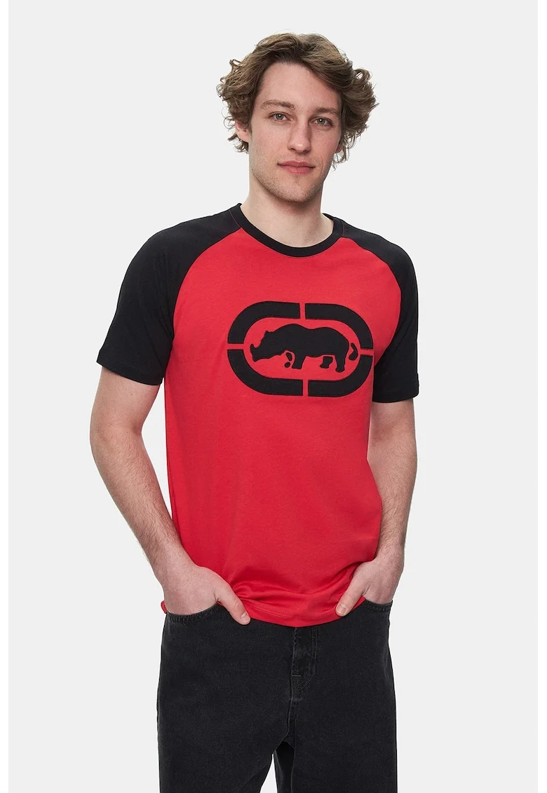 Tricou din bumbac cu imprimeu Osvaldo, Rosu/Negru