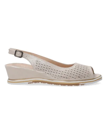 Sandale cu talpa wedge din piele